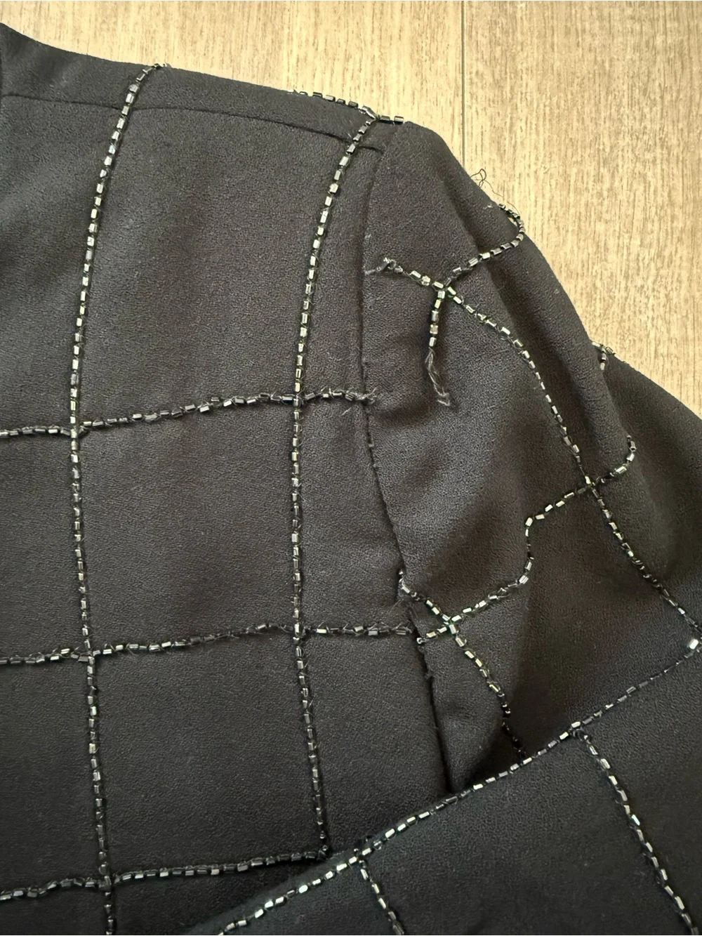 Vintage 1980s/90s Christian Dior “The Suit” Beaded Wool Jacket Black